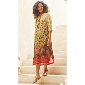 Soft Surroundings Tivoli Midi Dress Jungle Print